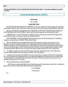 Page 1  UNITED KINGDOM OF GREAT BRITAIN AND NORTHERN IRELAND / Proclamation (Maritime Zone) No.