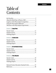 Contents  Table of Contents Kit Checklist .................................................................... 2 About the World Year of Physics 2005 ............................. 3