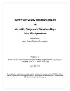 Meredith, Paugus, and Saunders Bays:    Water Quality Monitoring Report