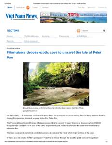 [removed]News Filmmakers choose exotic cave to unravel the tale of Peter Pan - In bài - VietNam News