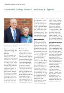 Memorial Art Gallery MAGazine, fall 2006, p. 7  Charitable Giving: Robert L. and Mary L. Sproull the Department of Energy and the Department of Defense.