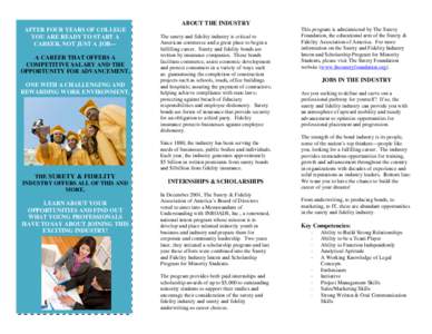 Bonding Career Testimonial Brochure