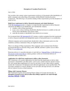 SEC filings / Economy of Canada / System for Electronic Document Analysis and Retrieval / Financial statement / United States securities law / Regulation S-K / EDGAR