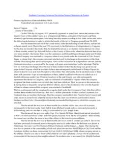 Southern Campaign American Revolution Pension Statements & Rosters Pension Application of Jeremiah Bishop S6636 Transcribed and annotated by C. Leon Harris State of Virginia } Ss County of Dinwiddie }