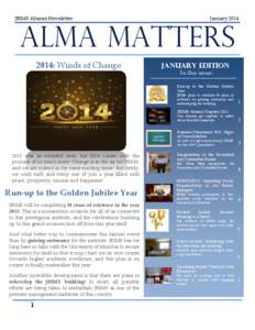 JBIMS Alumni Newsletter  January 2014 ALMA MATTERS 2014: Winds of Change