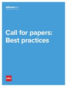 NEW YORK CITY • JULY 10–12  Call for papers: Best practices  Thank you for your interest in submitting a session proposal