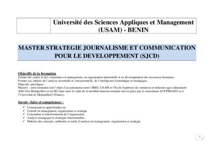 Microsoft Word - Master Organisation Stratégique - USAM - Bénin