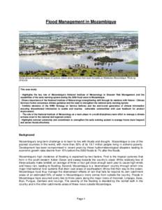 Flood Management in Mozambique  Aerial picture showing the impact of cyclone Jokwe when Zambezi river burst its banks at Vilankulos, Mozambique. Photo by DFID/UK  This case study: