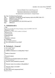 ISO/IEC JTC1/SC2/WG2 N1957[removed]Universal Multiple-Octet Coded Character Set International Organization for Standardization Organisation Internationale de Normalisation Œåæäóíàðîäíàß îðãàíèçàö