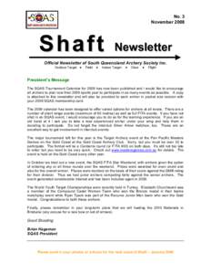 No. 3 November 2008 Shaft  Newsletter