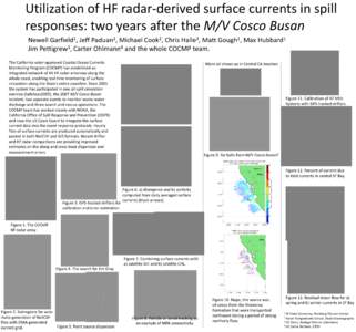 Utilization of HF radar-derived surface currents in spill responses: two years after the M/V Cosco Busan 1 Garfield ,  2