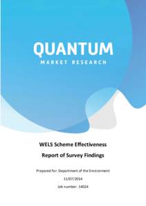 WELS Scheme Effectiveness Report of Survey Findings