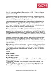 Microsoft Word - Gene´e International Ballet Competition 2013 – ‘Creative Spaces’ events announced - 30Apr2013.docx