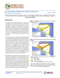 EL SALVADOR, HONDURAS, AND NICARAGUA Remote Monitoring Update February[removed]Risk to Apante harvests, high grain prices, and damage to coffee crops are affecting the region’s