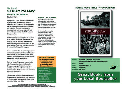 HALSGROVE TITLE INFORMATION  The Book of STRUMPSHAW A VILLAGE AT THAT TIME OF DAY