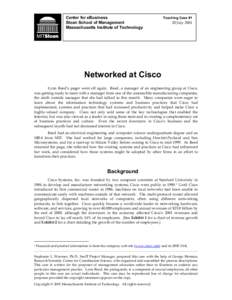 Microsoft Word - Networked at Cisco-20July2001.doc