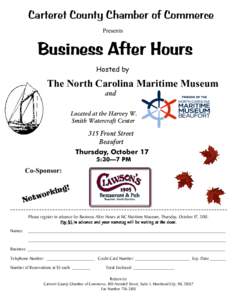 Carteret County Chamber of Commerce Presents Business After Hours Hosted by