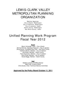 SFY12 LCVMPO Unified Planning Work Program and Annual Report