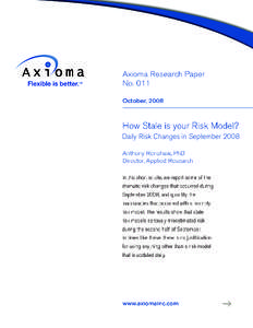 Economics / Risk / Portfolio / Specific risk / Financial risk modeling / Diversification / Value at risk / RiskMetrics / Financial risk / Financial economics / Actuarial science