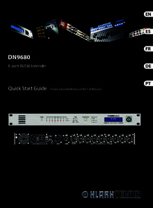 DN9680 8-port AES50 Extender Quick Start Guide  (Check out klarkteknik.com for Full Manual)