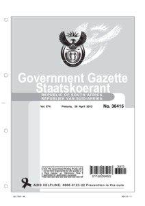 Government Gazette Staatskoerant R EPU B LI C OF S OUT H AF RICA