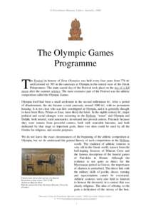 © Powerhouse Museum, Sydney, Australia, 2000  The Olympic Games Programme  T