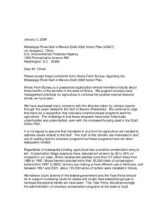 January 2, 2008 Mississippi River/Gulf of Mexico Draft 2008 Action Plan (4304T) c/o Jacques L. Oliver U.S. Environmental Protection Agency 1200 Pennsylvania Avenue NW Washington, D.C[removed]