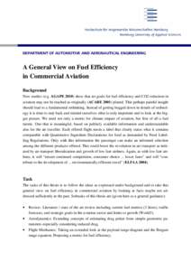 1  DEPARTMENT OF AUTOMOTIVE AND AERONAUTICAL ENGINEERING ENGINEERING  A General View on Fuel Efficiency