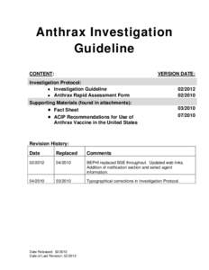 Disease Investigation Guideline