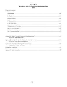 Appendix G Lewistown Area Fire Restriction and Closure Plan 2004 Table of Contents I. Introduction .........................................................................................................................