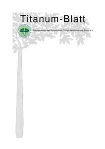 Titanum-Blatt Freundeskreis der Botanischen Gärten der Universität Bonn e.V. Ausgabe 12 – DezemberLiebe Freunde der Botanischen Gärten Bonns,