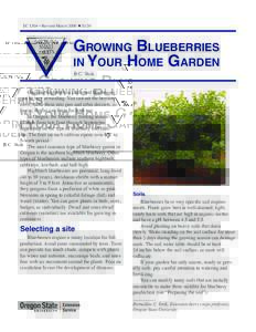 EC 1304—Revised March 2008 u $1.50  Growing Blueberries in Your Home Garden B.C. Strik
