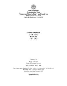 Nashville metropolitan area / Daniel Smith / Rock Castle / Chronology of Mormonism / Hendersonville / Daniel Boone / William Blount / Andrew Jackson Donelson / Tennessee / Southern United States / Confederate States of America