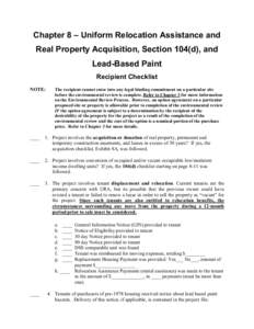 Community Development Block Grant / Real property law / Real estate / HOME Investment Partnerships Program / Easement / Government procurement in the United States / Eminent domain / Real estate appraisal / Code of Federal Regulations / Affordable housing / United States Department of Housing and Urban Development / Housing