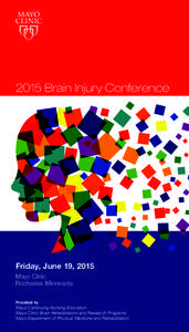 2015 Brain Injury Conference  Friday, June 19, 2015 Mayo Clinic Rochester, Minnesota Provided by