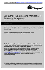 Vanguard FTSE Emerging Markets ETF Summary Prospectus