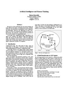 Mathematical logic / Non-classical logic / Reasoning / Abductive logic programming / Epistemology / Reason / Modal logic / Robert Kowalski / Intelligent agent / Logic / Logic programming / Science