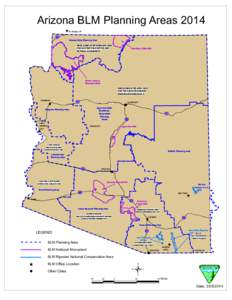 Arizona BLM Planning Areas 2014  ^ $ b