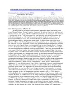 Southern Campaign American Revolution Pension Statements & Rosters Pension application of John Newsom R7632 Transcribed by Will Graves f12VA[removed]