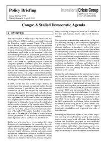 Microsoft Word - B73 Congo - A Stalled Democratic Agenda ENGLISH