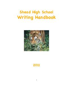 Shead High School  Writing Handbook 2011