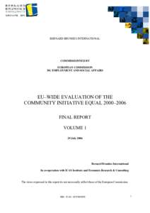 European Social Fund / Economics / Interreg / Evaluation / Transnationality / European Employment Strategy / Management / Knowledge / Economy of the European Union / Mainstreaming / EQUAL Community Initiative