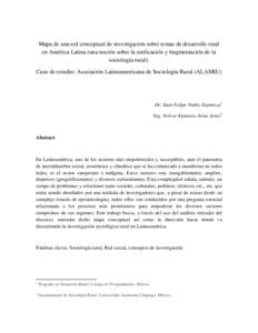 Mapa de una red conceptual de investigación sobre temas de desarrollo rural en América Latina (una noción sobre la unificación y fragmentación de la sociología rural). Caso de estudio: Asociación Latinoamericana d