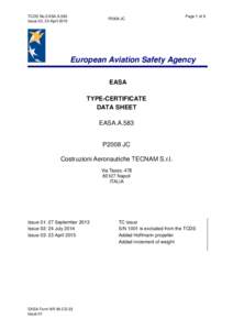 TCDS No.EASA.A.583 Issue 03, 23 April 2015 P2008 JC  Page 1 of 9