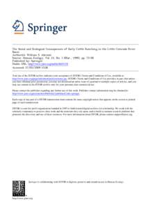 The Social and Ecological Consequences of Early Cattle Ranching in the Little Colorado River Basin Author(s): William S. Abruzzi Source: Human Ecology, Vol. 23, No. 1 (Mar., 1995), ppPublished by: Springer Stable