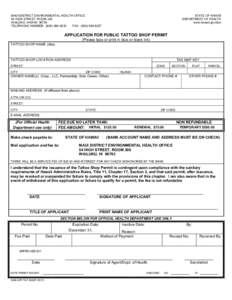 MAUI DISTRICT ENVIRONMENTAL HEALTH OFFICE 54 HIGH STREET, ROOM 300 WAILUKU, HAWAII[removed]TELEPHONE NUMBER: ([removed]FAX: ([removed]