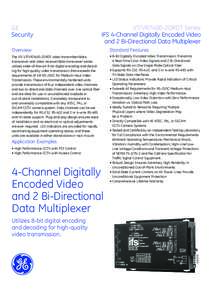 GE Security VT/VR7400-2DRDT Series IFS 4-Channel Digitally Encoded Video and 2 Bi-Directional Data Multiplexer