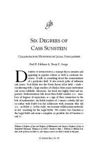 Network theory / Sociology / Social networks / Networks / Cass Sunstein / Scale-free network / Complex network / Six degrees of separation / Connectivity / Graph theory / Mathematics / Science