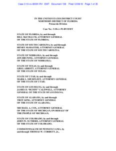 Case 3:10-cv[removed]RV -EMT Document 138  Filed[removed]Page 1 of 35 IN THE UNITED STATES DISTRICT COURT NORTHERN DISTRICT OF FLORIDA