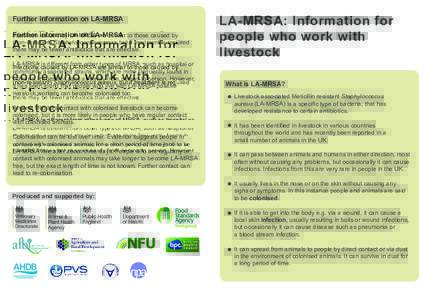 Further information on LA-MRSA Infections caused by LA-MRSA are similar to those caused by (non-resistant) Staphylococcus aureus, but if treatment is required there may be fewer antibiotics that are effective. LA-MRSA is
